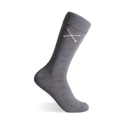 The Pearl Grey Square-Grid - A Pearl Grey Sock with a Light Grey Square-Grid Pattern