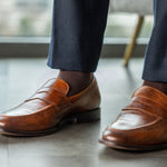 An espresso brown men's dress sock