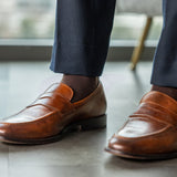 An espresso brown men's dress sock