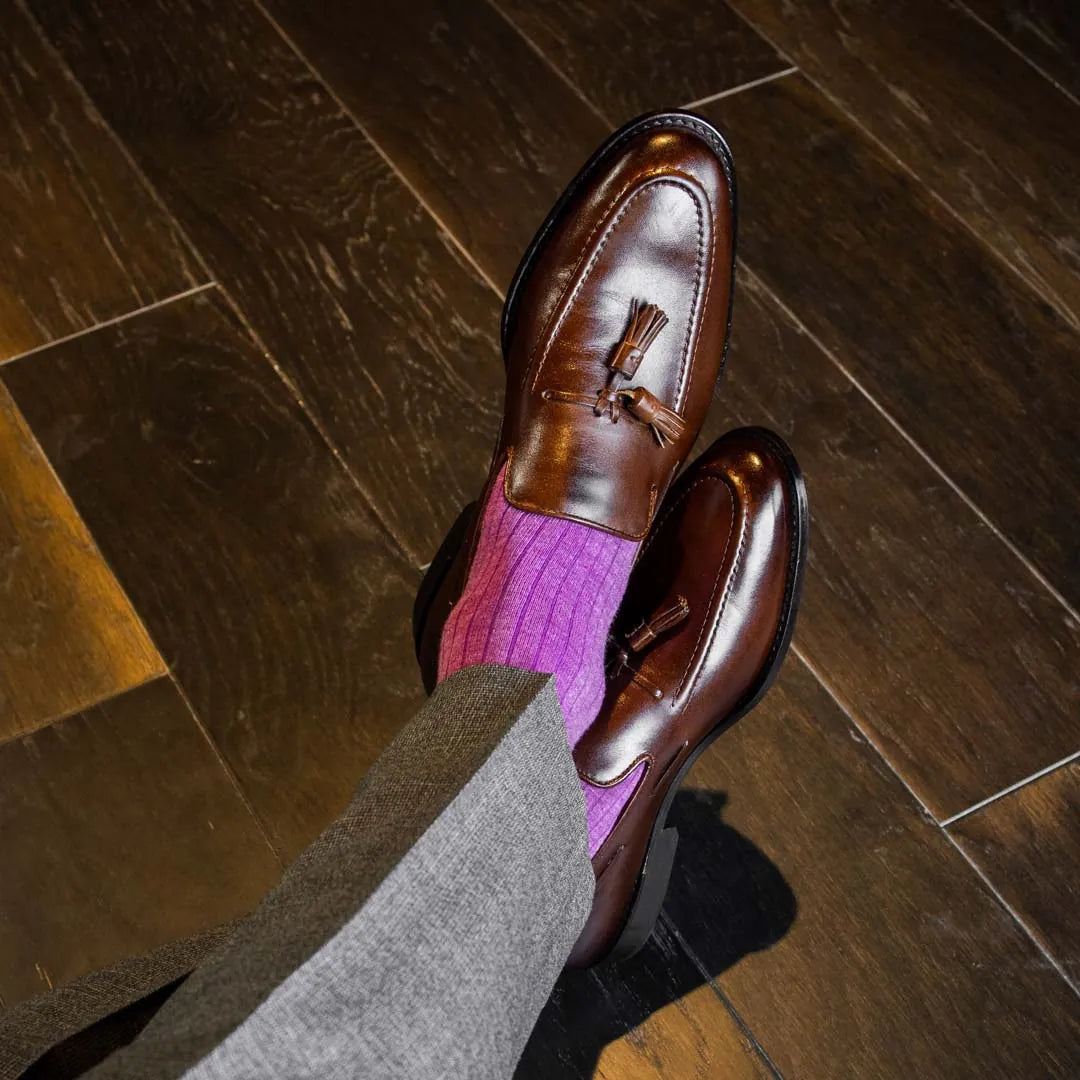 Fuchsia Ribbed Solid Sock by Southern Scholar | Add a Pop of Color NMP   Southern Scholar Socks