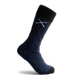 Navy & Black ZigZags - A Navy Sock with Black ZigZags