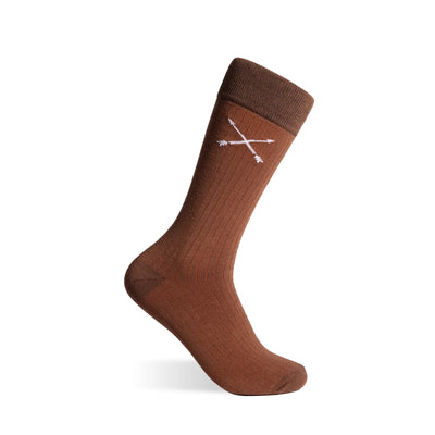 Pecan and Mocha Ribbed - A Pecan Sock with Mocha Ribs