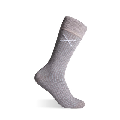 Light Grey & Arctic Blue Ribbed - A Light Grey Sock with Arctic Blue Ribs