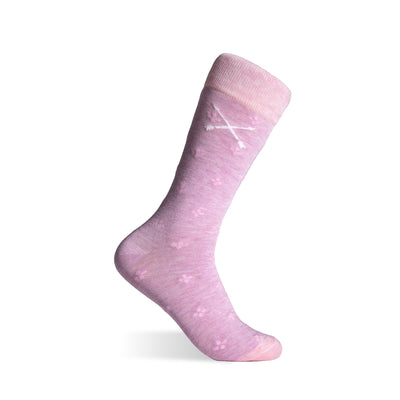 Heathered Pink & Blush Flowers - A Heathered Pink Sock with Blush Pink Flowers