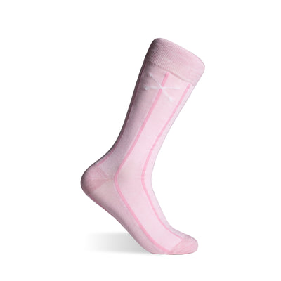 Bubblegum Vertical Stripes - A Pastel Pink Sock with Bubblegum Vertical Stripes