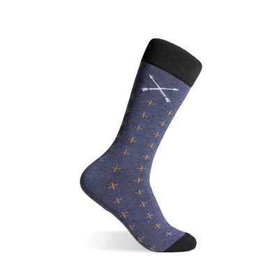 The Midnight Meadows - A Deep Blue Sock with Gold T-Suns
