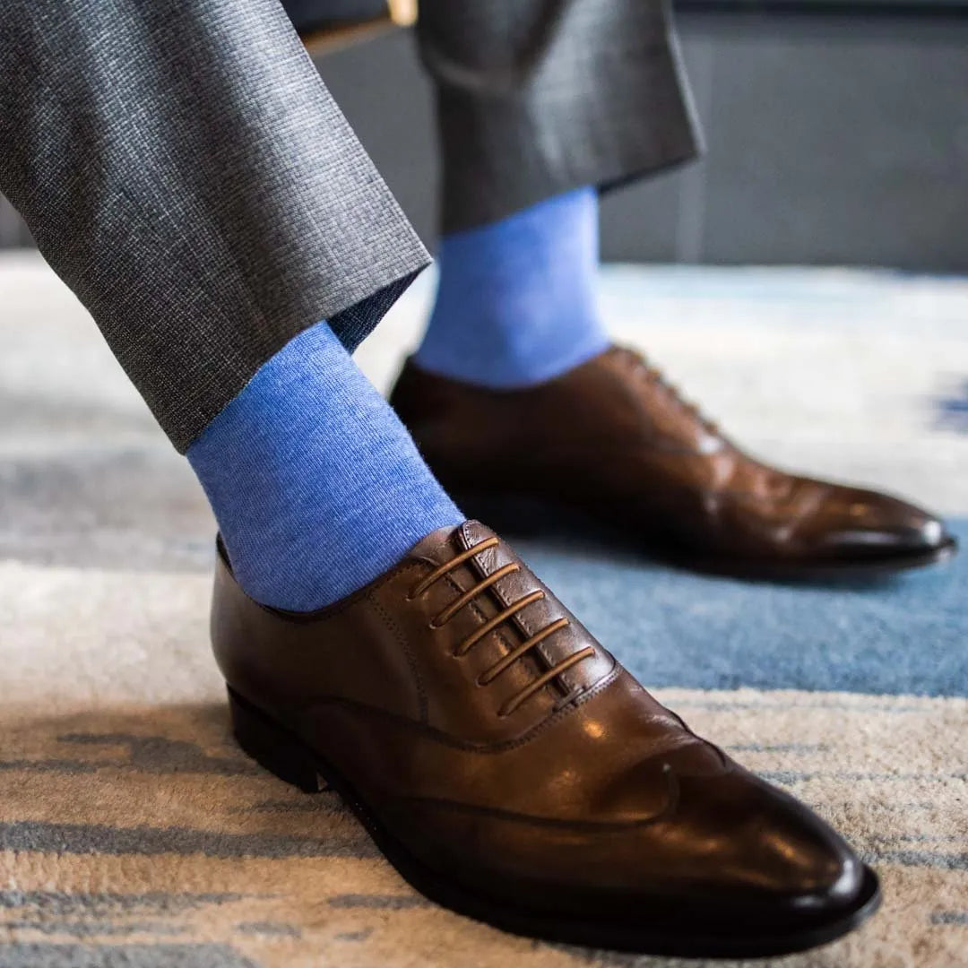 Steel Blue Solid Sock by Southern Scholar | Soft & Stylish Mid-Calf Steel Blue Solid Sock by Southern Scholar | Soft & Stylish Mid-Calf