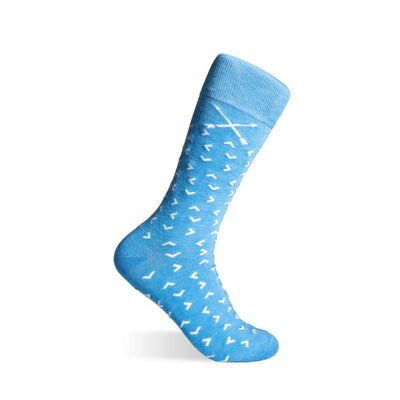 The Blufftons - Sky Blue Sock with White Arrows