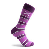 The Masons - A Purple, Violet and White Striped Sock