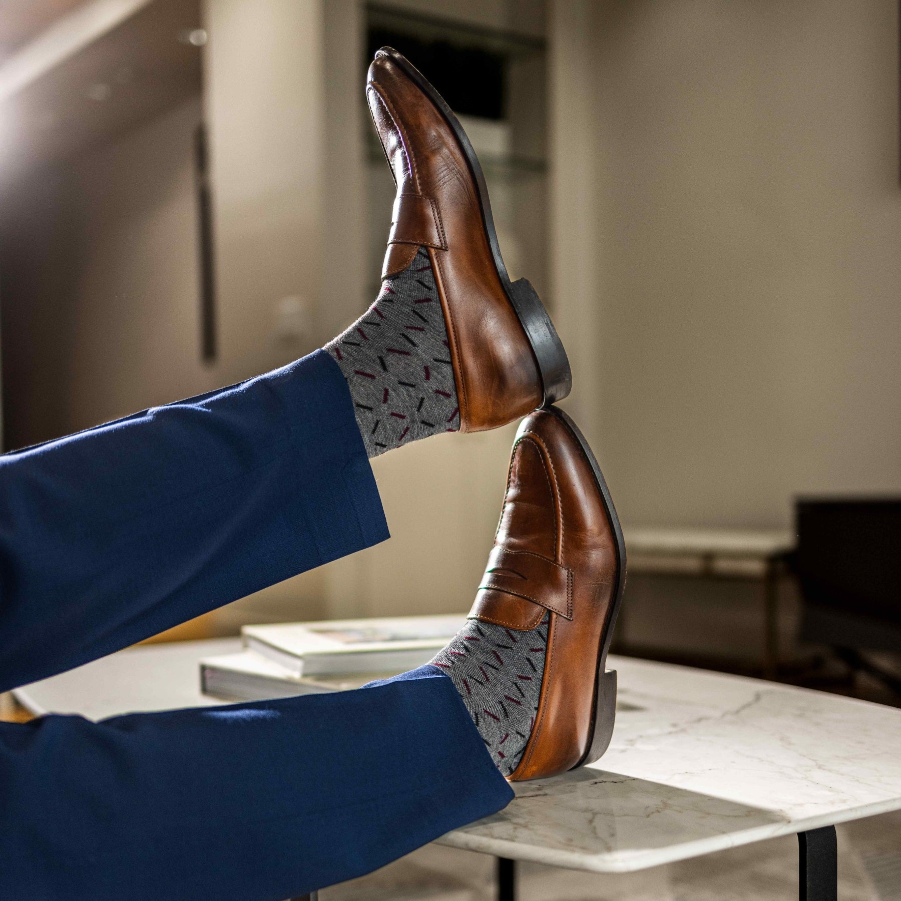 Brown Loafer Shoes With Socks The Neufelds A Grey Sock With A Deep