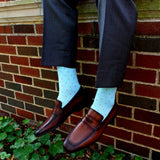 Blue and pink polka dot socks