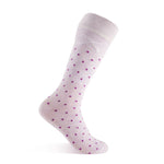 Light purple men's dress sock with dark purple micro-squares