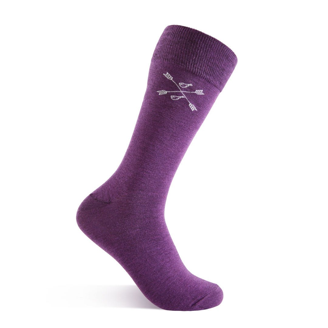 Solid Over-The-Calf Cotton/Silk Socks – Purple