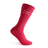 Ruby, solid, magenta ribbed men's dress sock.