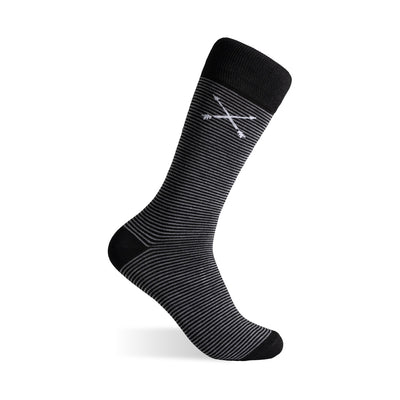 The Black & Grey Stripes - A Black Sock with Fine Grey Stripes
