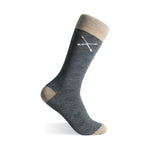 The Sage Green & Taupe Square-Grid men’s dress sock showing the Sage Green base and Taupe square-grid pattern