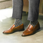 The Sage Gemstones - A Sage Green Sock with Burnt Orange, White & Taupe Gemstones Southern Scholar