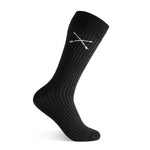 Black, solid, ribbed men's dress sock