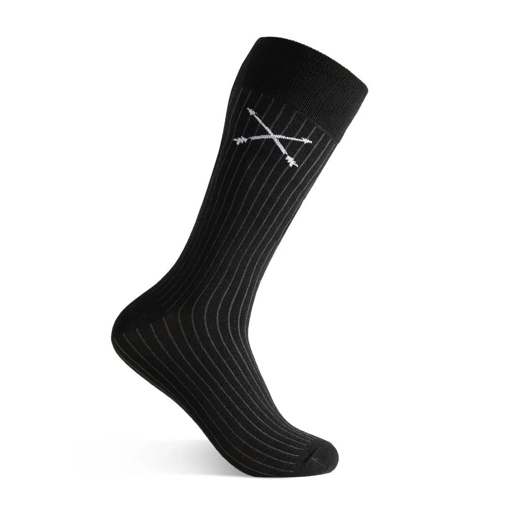 Black Ribbed Solid Dress Sock by Southern Scholar | Best-Selling Over-The-Calf Black Ribbed Solid Dress Sock by Southern Scholar | Best-Selling Over-The-Calf