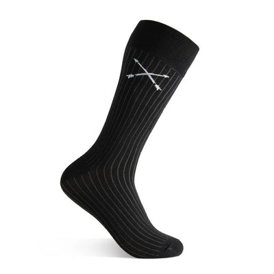Black Ribbed Solid - A  Black Sock with Charcoal Ribs