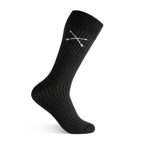 Black Ribbed Solid - A Black Sock with Charcoal Ribs