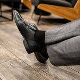 solid black men's dress socks