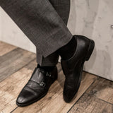 black solid men's dress socks