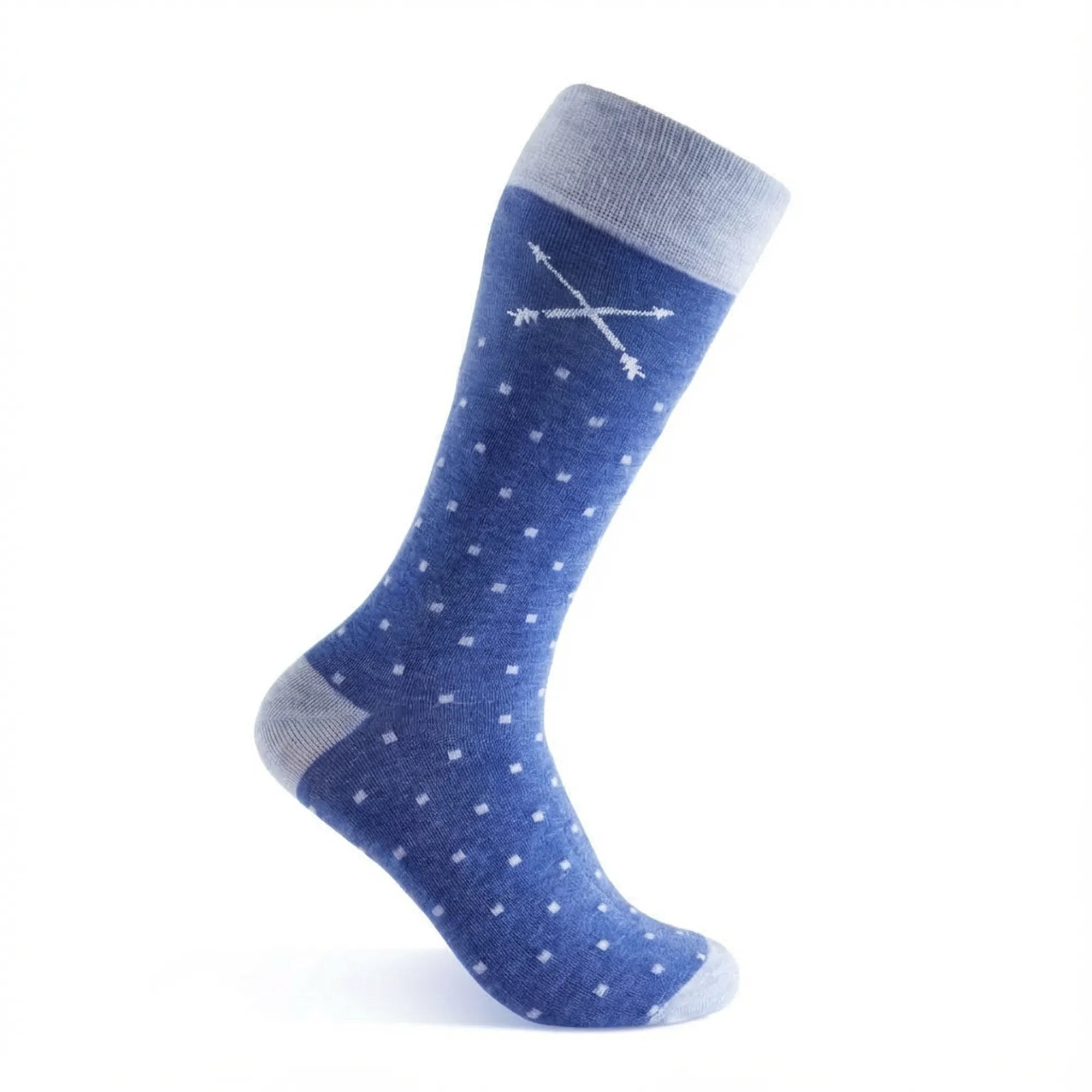 The Braxtons | Heathered Blue & Ocean Blue Micro-Square Dress Sock Over-The-Calf The Braxtons | Heathered Blue & Ocean Blue Micro-Square Dress Sock Over-The-Calf