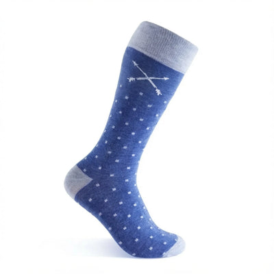The Braxtons - Heathered Blue Micro-Square Sock
