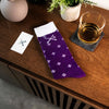 Deep Purple & White Flowers - A Deep Purple Sock with White Flowers