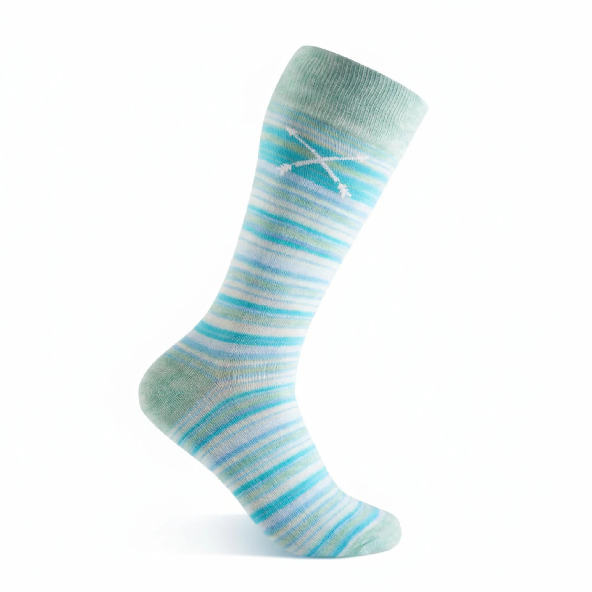 The Ashtons - A Light Green and Blue Multi-Stripe Sock The Ashtons - A Light Green and Blue Multi-Stripe Sock