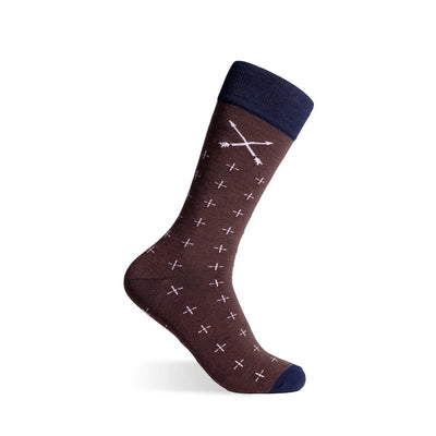 Espresso & White T-Suns - An Espresso Brown Sock with White T-Suns