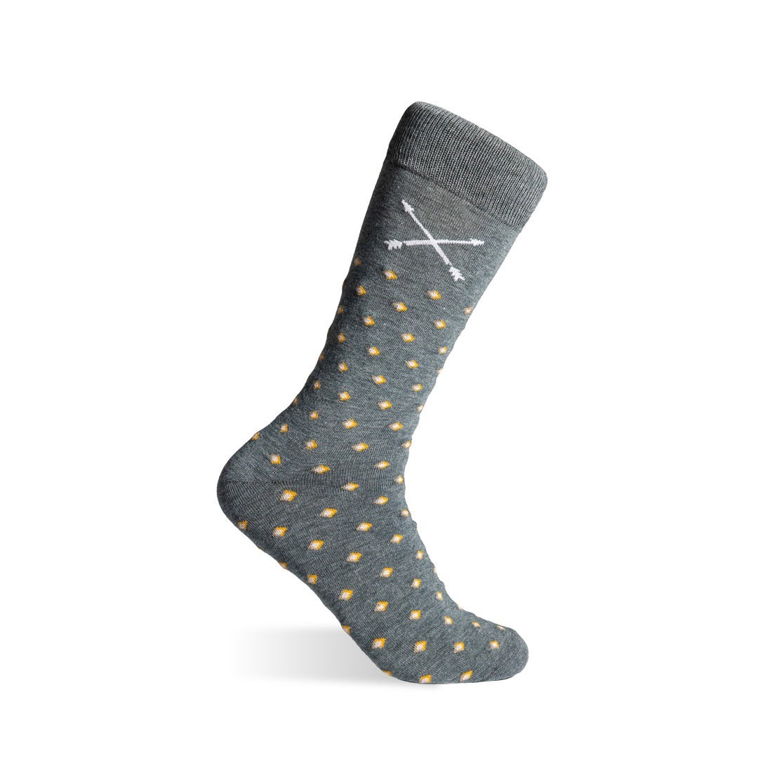 The Sage Gemstones men's dress sock — sage green sock with burnt orange, white & taupe gemstones product image