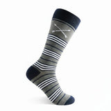 The Manchesters - Charcoal Grey, Navy, White Striped Sock