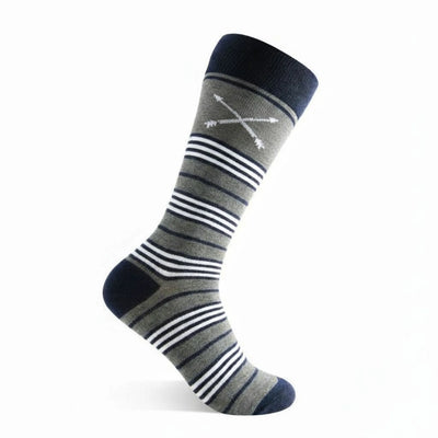 The Manchesters - Charcoal Grey, Navy, White Striped Sock