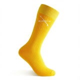 Honeycomb Ribbed Solid - A Yellow Sock with Orange Ribs