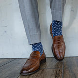 Heathered Blue Sprinkles - A Heathered Blue Sock with a Contrasting Sprinkle Pattern