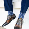 Heathered Blue Sprinkles - A Heathered Blue Sock with a Contrasting Sprinkle Pattern