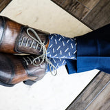 Heathered Blue Sprinkles - A Heathered Blue Sock with a Contrasting Sprinkle Pattern