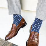 Heathered Blue Sprinkles - A Heathered Blue Sock with a Contrasting Sprinkle Pattern