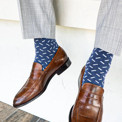 Heathered Blue Sprinkles - A Heathered Blue Sock with a Contrasting Sprinkle Pattern