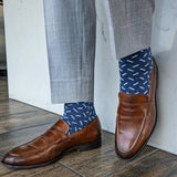 Heathered Blue Sprinkles - A Heathered Blue Sock with a Contrasting Sprinkle Pattern