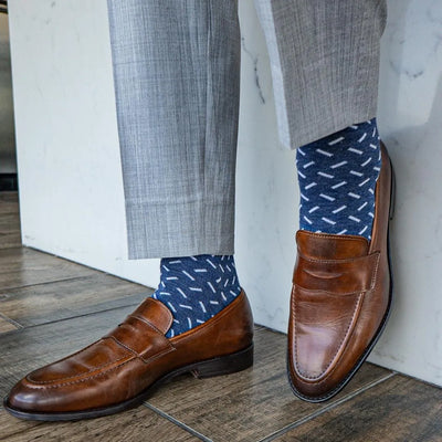 Heathered Blue Sprinkles - A Heathered Blue Sock with a Contrasting Sprinkle Pattern