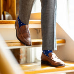The Sailmakers - A Cobalt Blue Sock with White Sail Motifs Southern Scholar