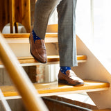 The Sailmakers - A Cobalt Blue Sock with White Sail Motifs Southern Scholar