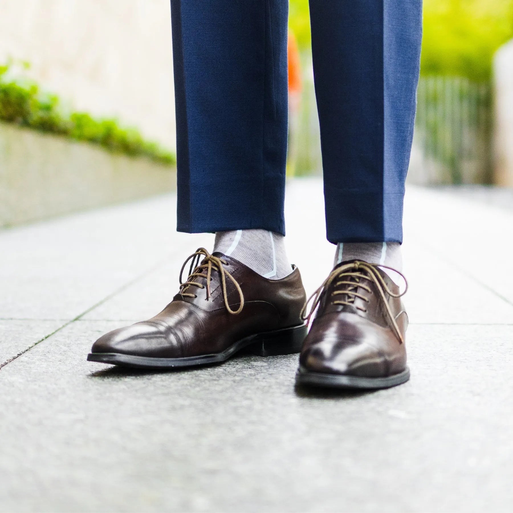 Light Grey & Arctic Blue Vertical Stripes