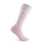 Light purple men's dress sock with dark purple micro-squares
