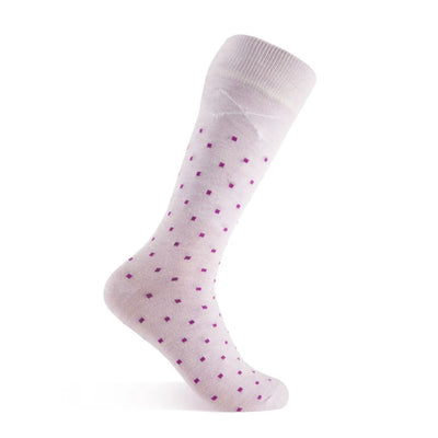 Light Purple with Dark Purple Micro-Squares - A Light Purple Men's Dress Sock with Dark Purple Micro-Squares