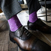 Lilac with Light Purple Micro-Squares - A Lilac Men's Dress Sock with Light Purple Micro-Squares