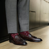 Merlot & White T-Suns - A Deep Red Sock with White T-Suns